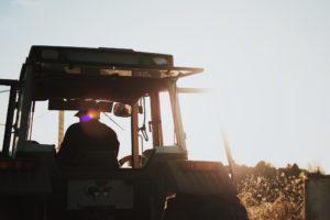 Farmer on tractor